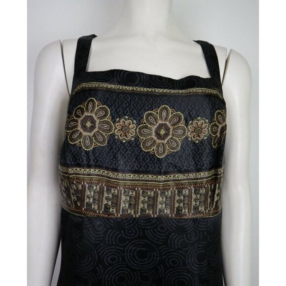 VTG 90s CDC CAREN DESIREE COMPANY - WOMEN'S BLACK SATIN MAXI DRESS - SIZE 10 - Picture 2 of 7